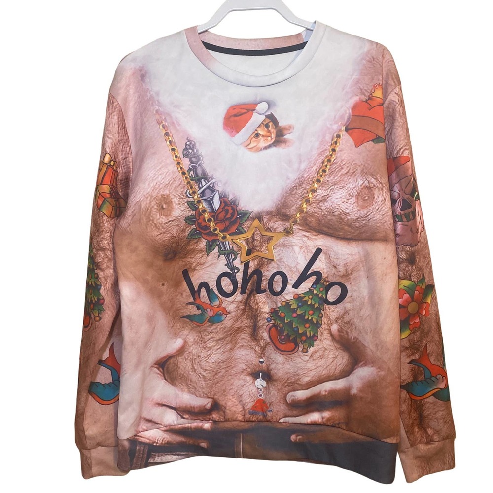 Ugly Christmas Sweater Sweatshirt 3D Adult Size Medium